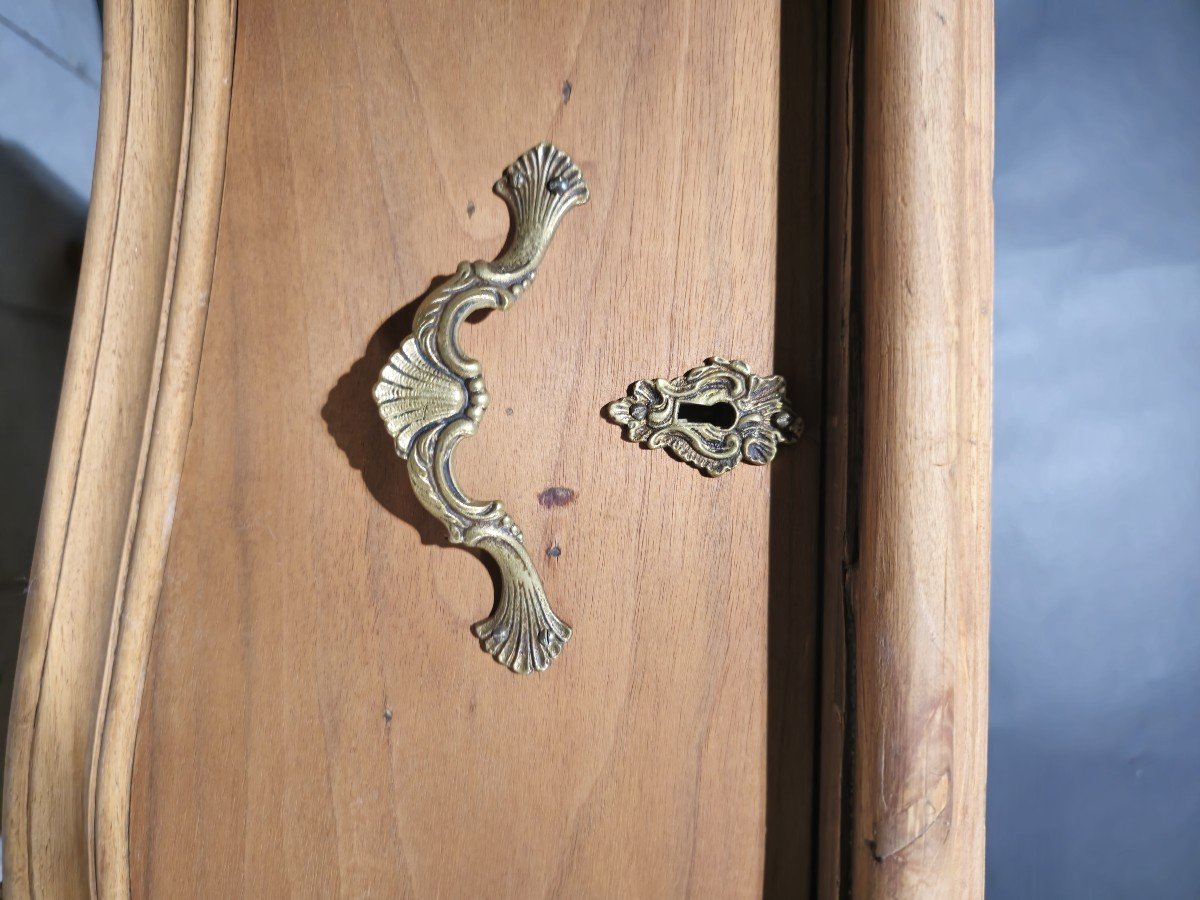 Bureau Français élégant Du XIXe Siècle – Bois Fruitier Massif Avec Accents En Bronze-photo-8