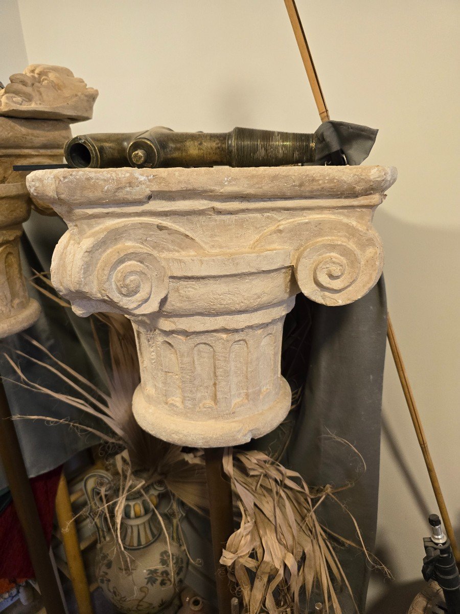 Pair Of Decorative Romanesque Terracotta Capitals – 1950s-photo-3