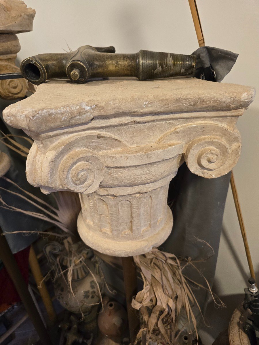 Pair Of Decorative Romanesque Terracotta Capitals – 1950s-photo-1