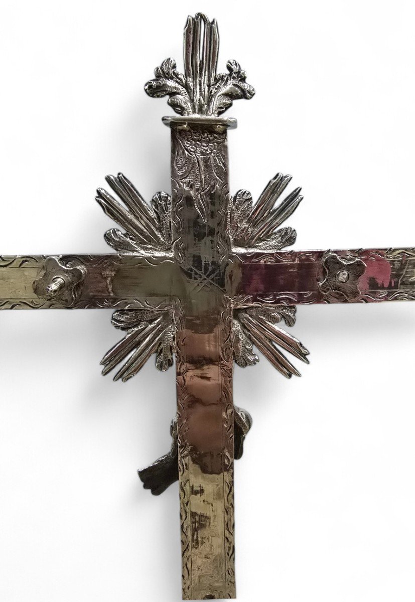 High Value Solid Silver Spanish Altar Cross – 16th Century-photo-7