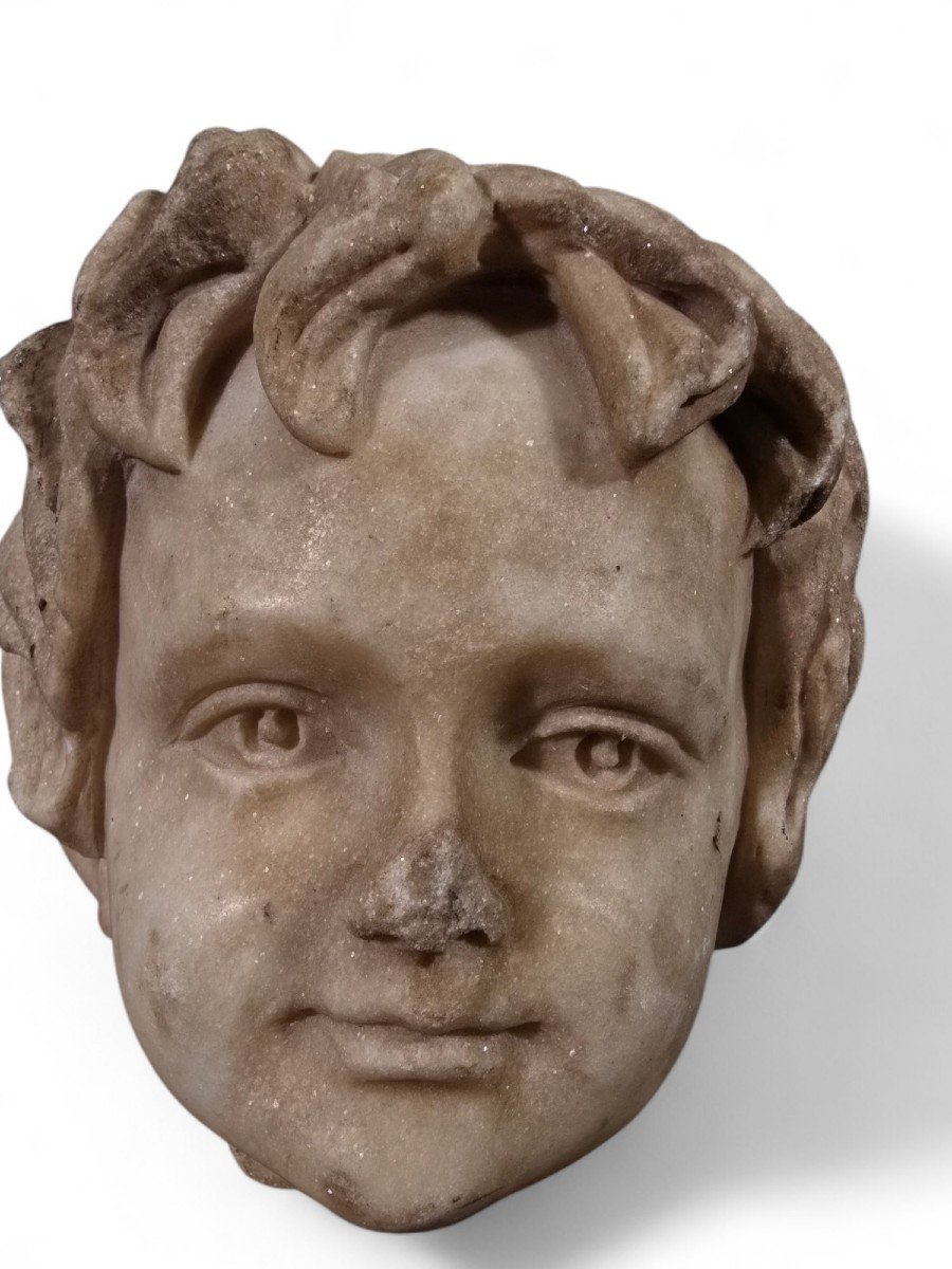 19th Century Decorative Marble Bust Of A Child-photo-7