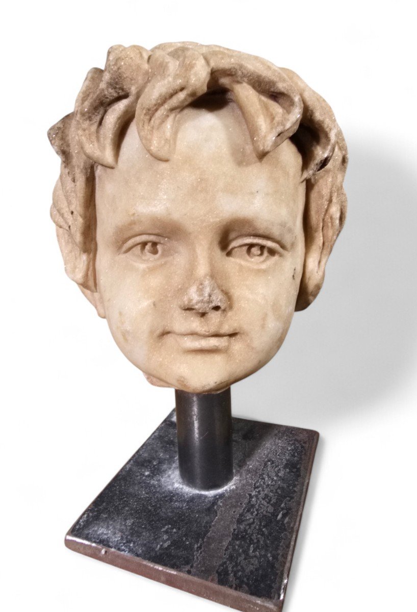 19th Century Decorative Marble Bust Of A Child