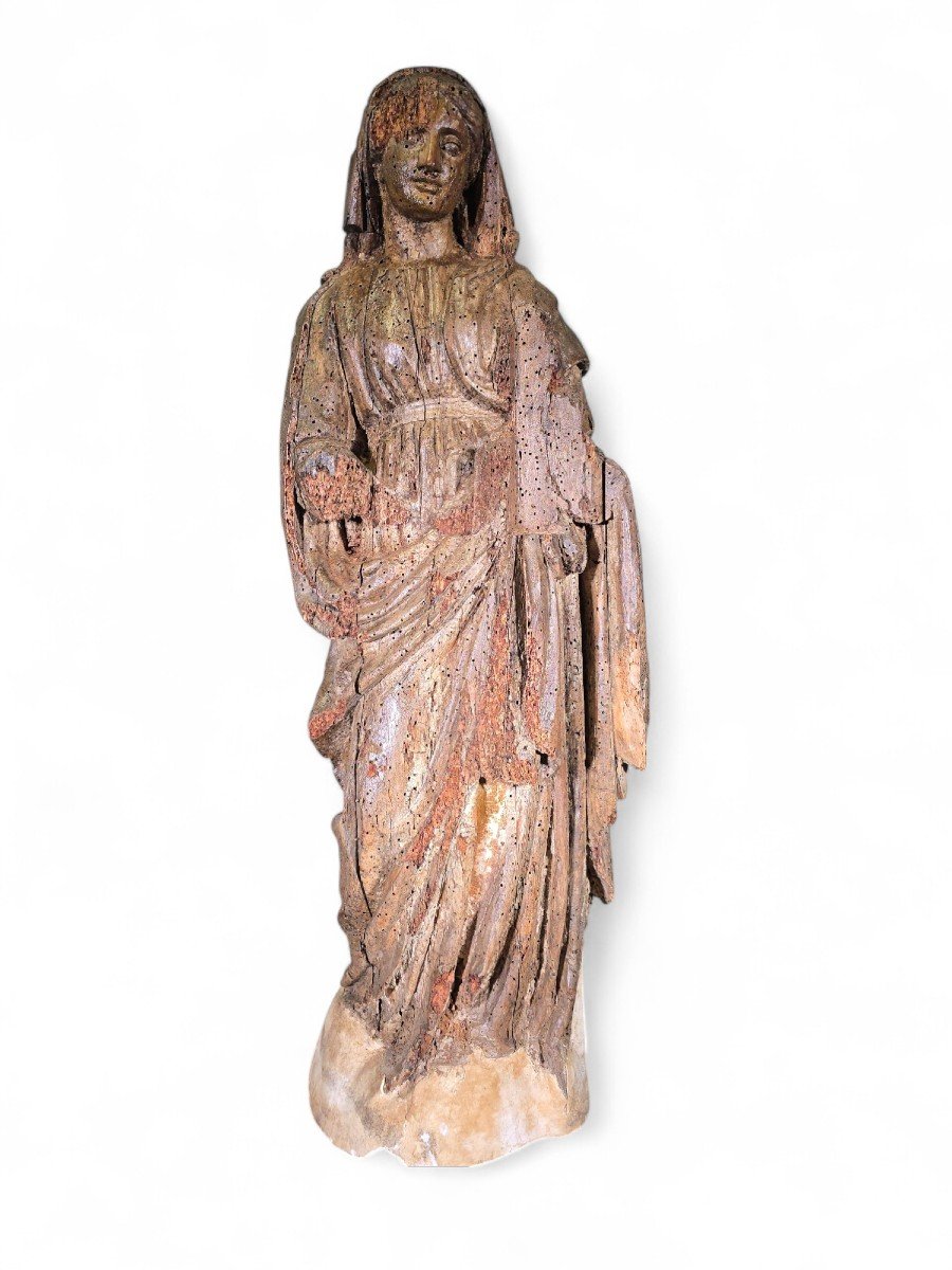 Large Sculpture Of The Virgin Mary From The 16th Century-photo-2