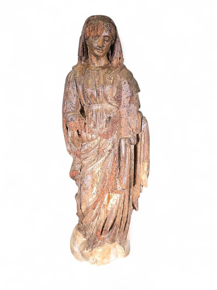 Large Sculpture Of The Virgin Mary From The 16th Century-photo-3