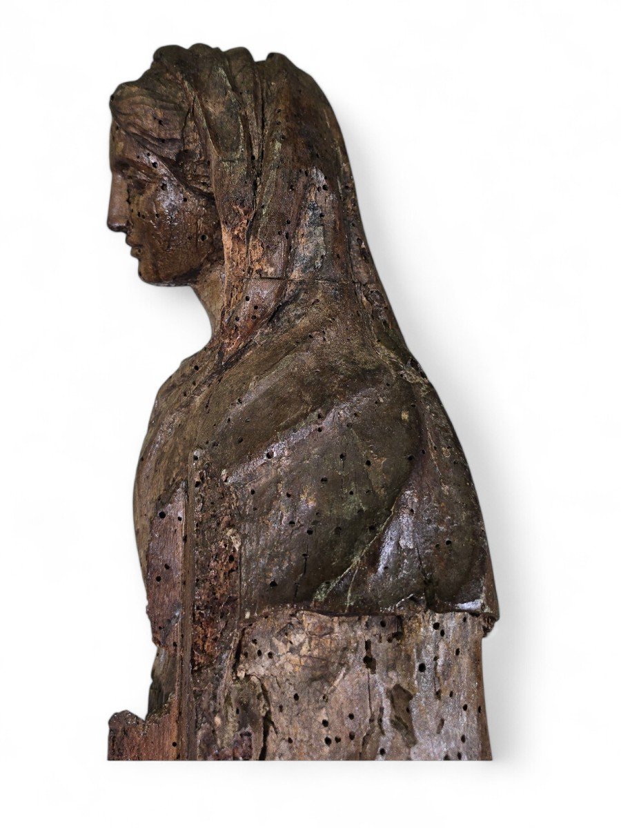 Large Sculpture Of The Virgin Mary From The 16th Century-photo-4