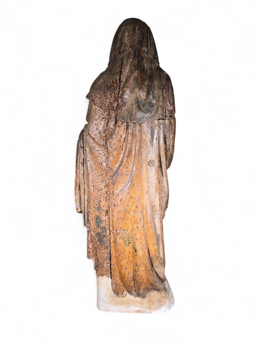 Large Sculpture Of The Virgin Mary From The 16th Century-photo-2