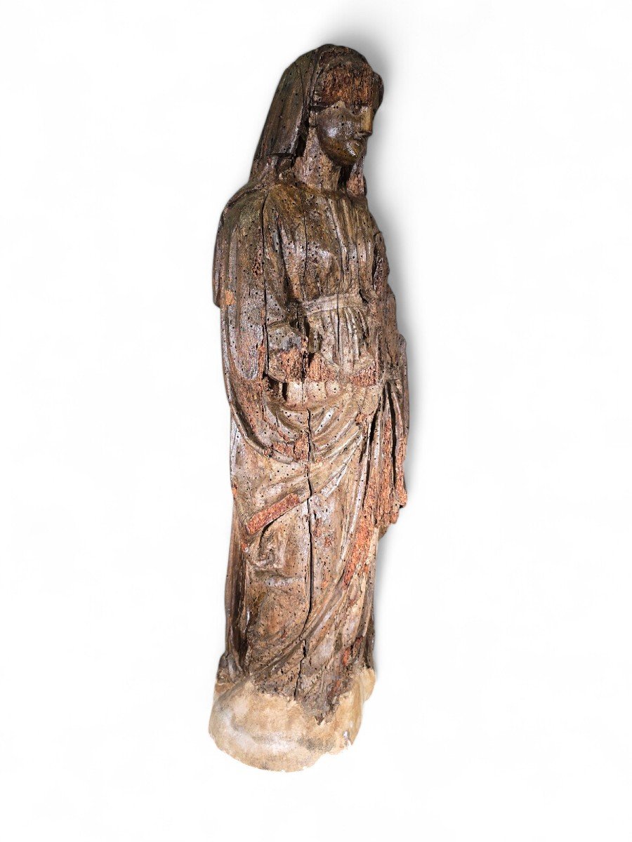 Large Sculpture Of The Virgin Mary From The 16th Century-photo-3