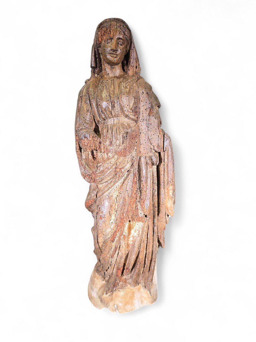 Large Sculpture Of The Virgin Mary From The 16th Century-photo-5