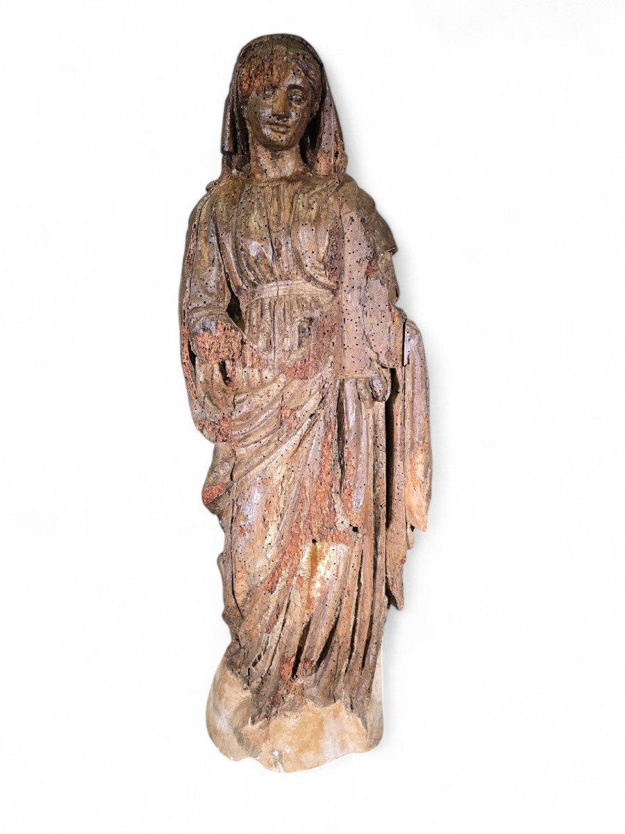 Large Sculpture Of The Virgin Mary From The 16th Century-photo-6