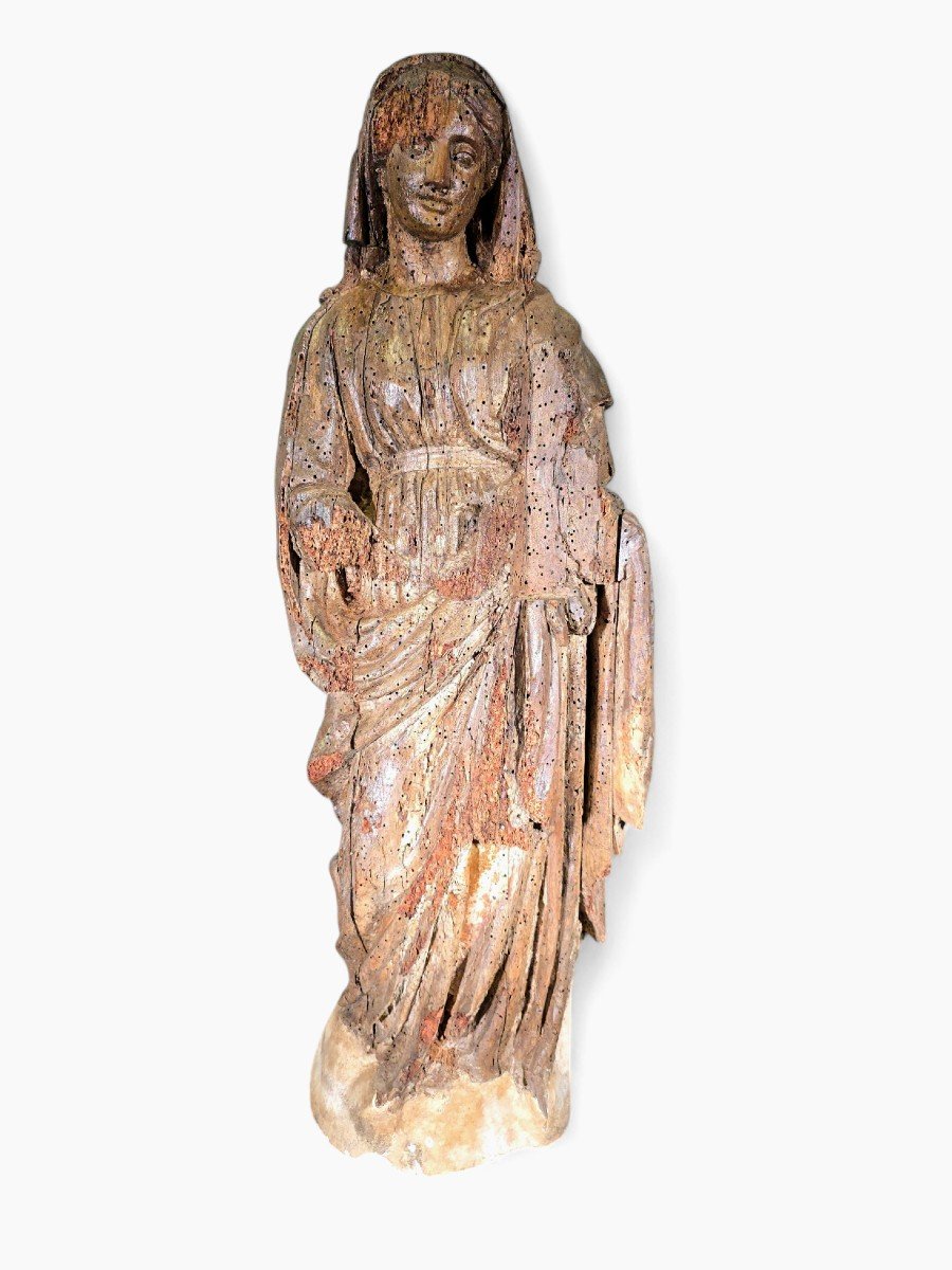 Large Sculpture Of The Virgin Mary From The 16th Century-photo-8