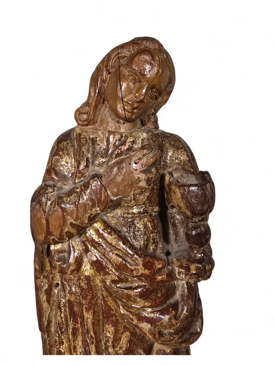 Sculpture Of The Virgin Mary From The 16th Century Dimensions: 33x10x6 Cm-photo-2