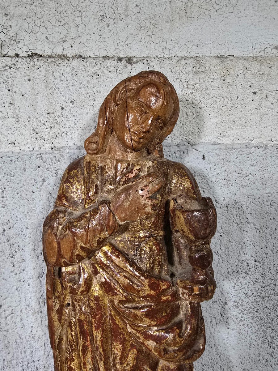 Sculpture Of The Virgin Mary From The 16th Century Dimensions: 33x10x6 Cm-photo-2