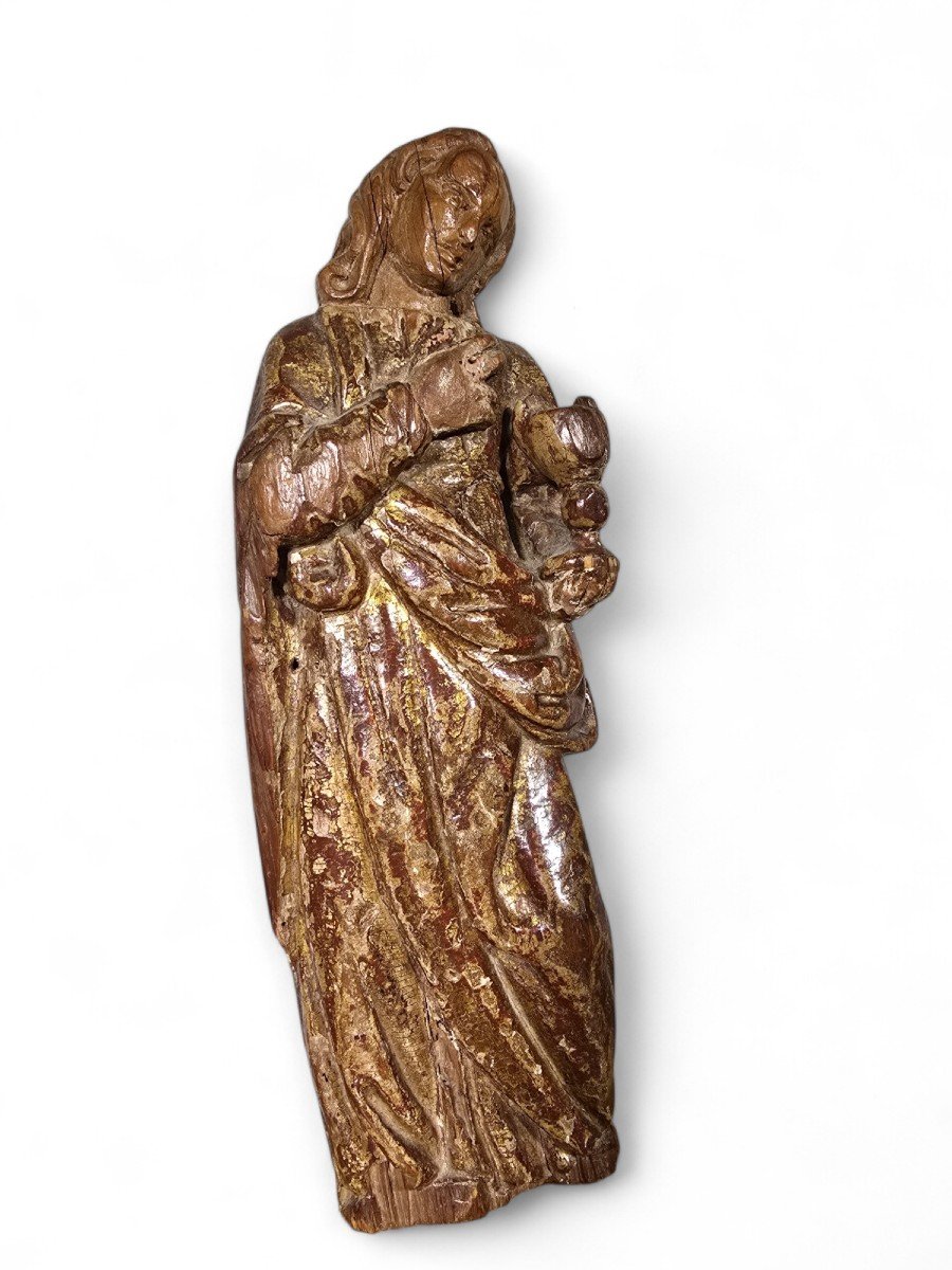 Sculpture Of The Virgin Mary From The 16th Century Dimensions: 33x10x6 Cm-photo-4