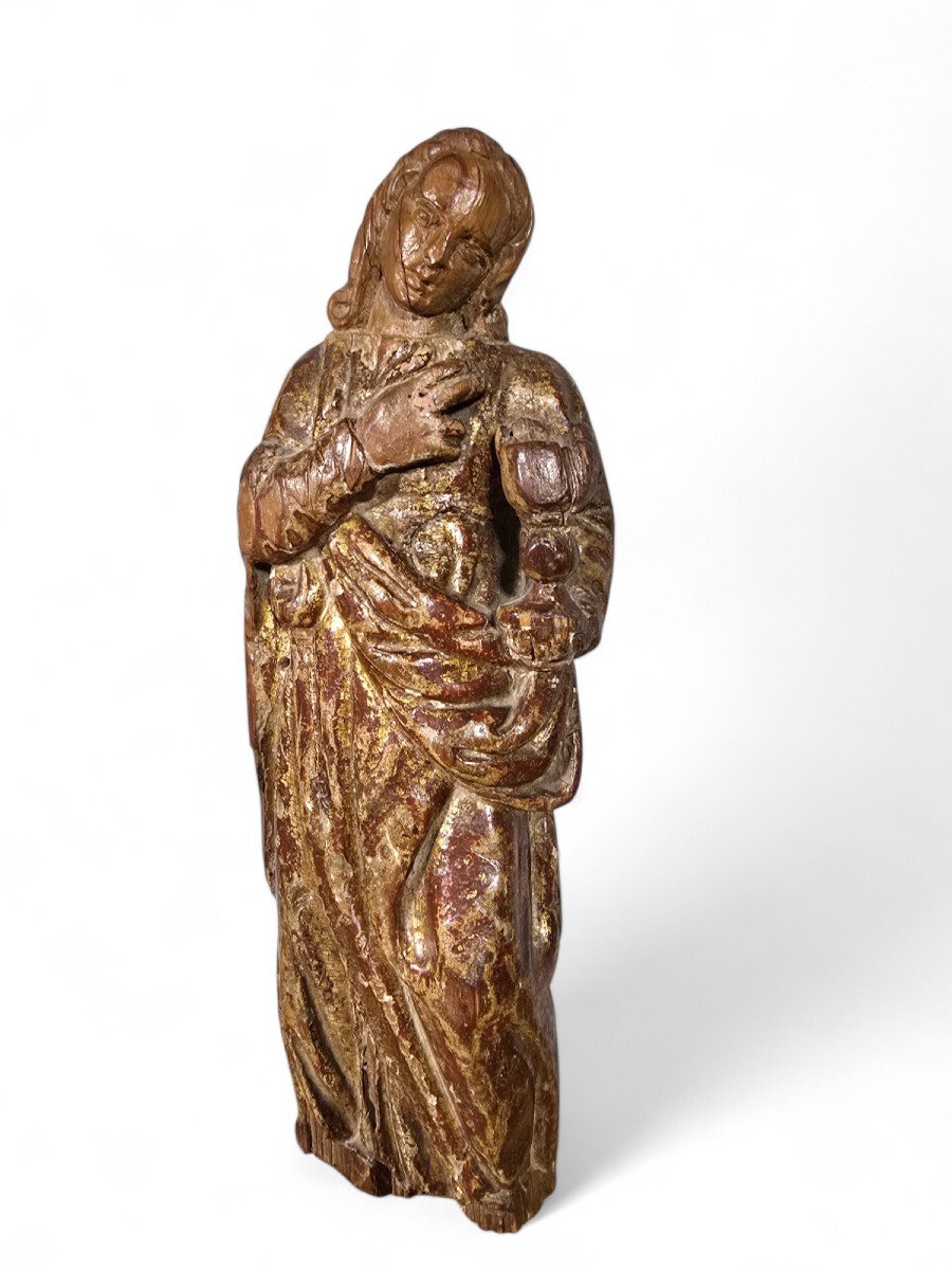 Sculpture Of The Virgin Mary From The 16th Century Dimensions: 33x10x6 Cm-photo-7