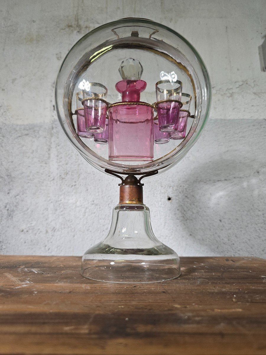 19th Century French Liqueur Decanter In Blown Glass Dimensions: 35 X 19 X 10 Cm-photo-2