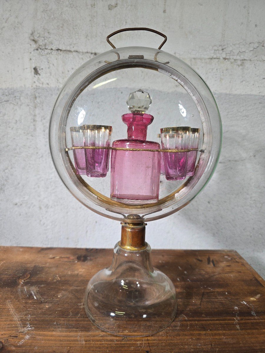 19th Century French Liqueur Decanter In Blown Glass Dimensions: 35 X 19 X 10 Cm-photo-3