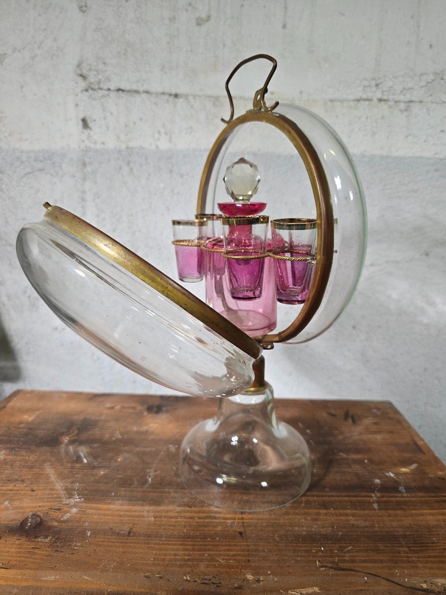 19th Century French Liqueur Decanter In Blown Glass Dimensions: 35 X 19 X 10 Cm-photo-1