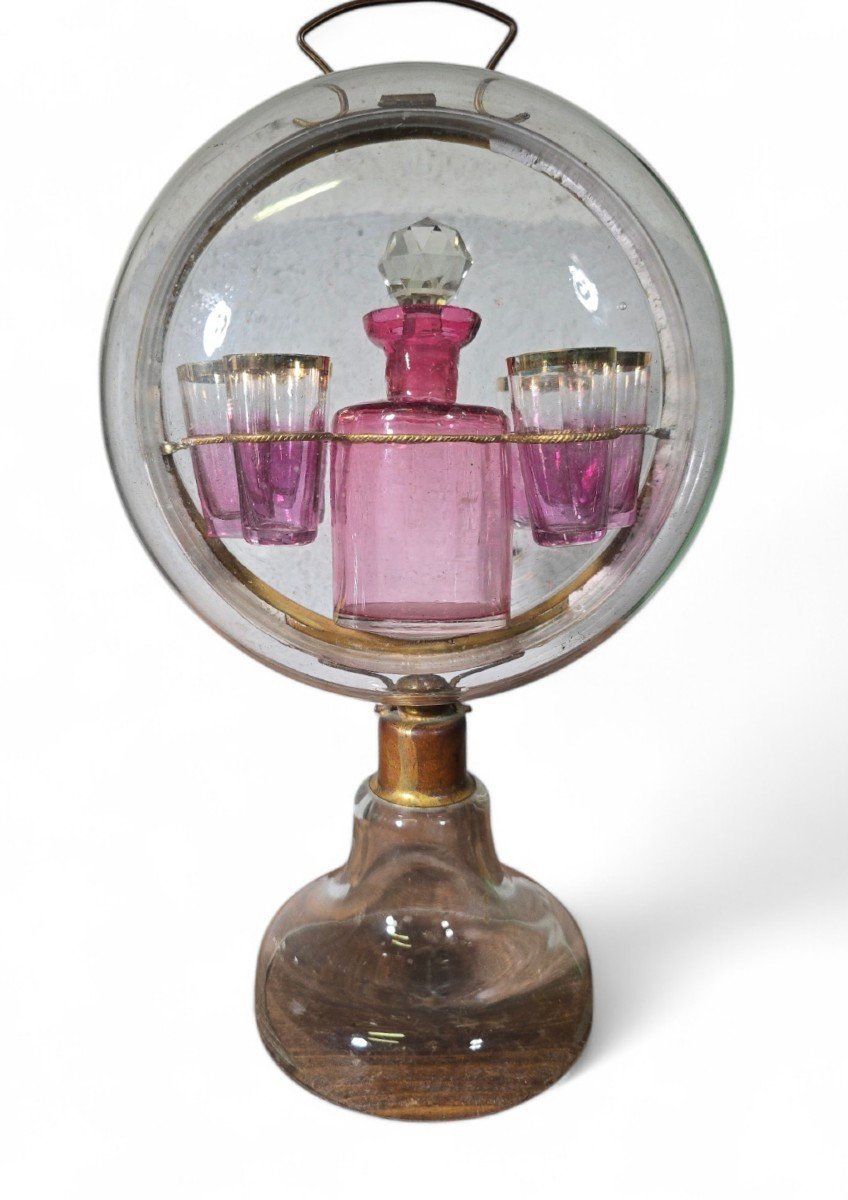 19th Century French Liqueur Decanter In Blown Glass Dimensions: 35 X 19 X 10 Cm-photo-6