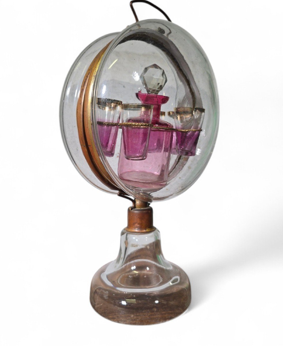 19th Century French Liqueur Decanter In Blown Glass Dimensions: 35 X 19 X 10 Cm-photo-7