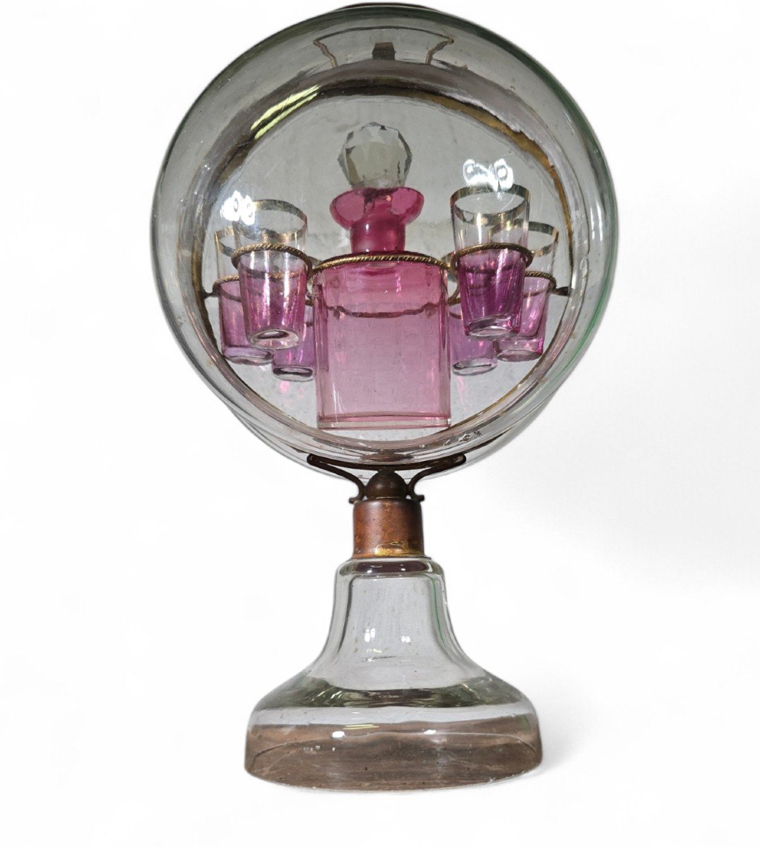 19th Century French Liqueur Decanter In Blown Glass Dimensions: 35 X 19 X 10 Cm-photo-8