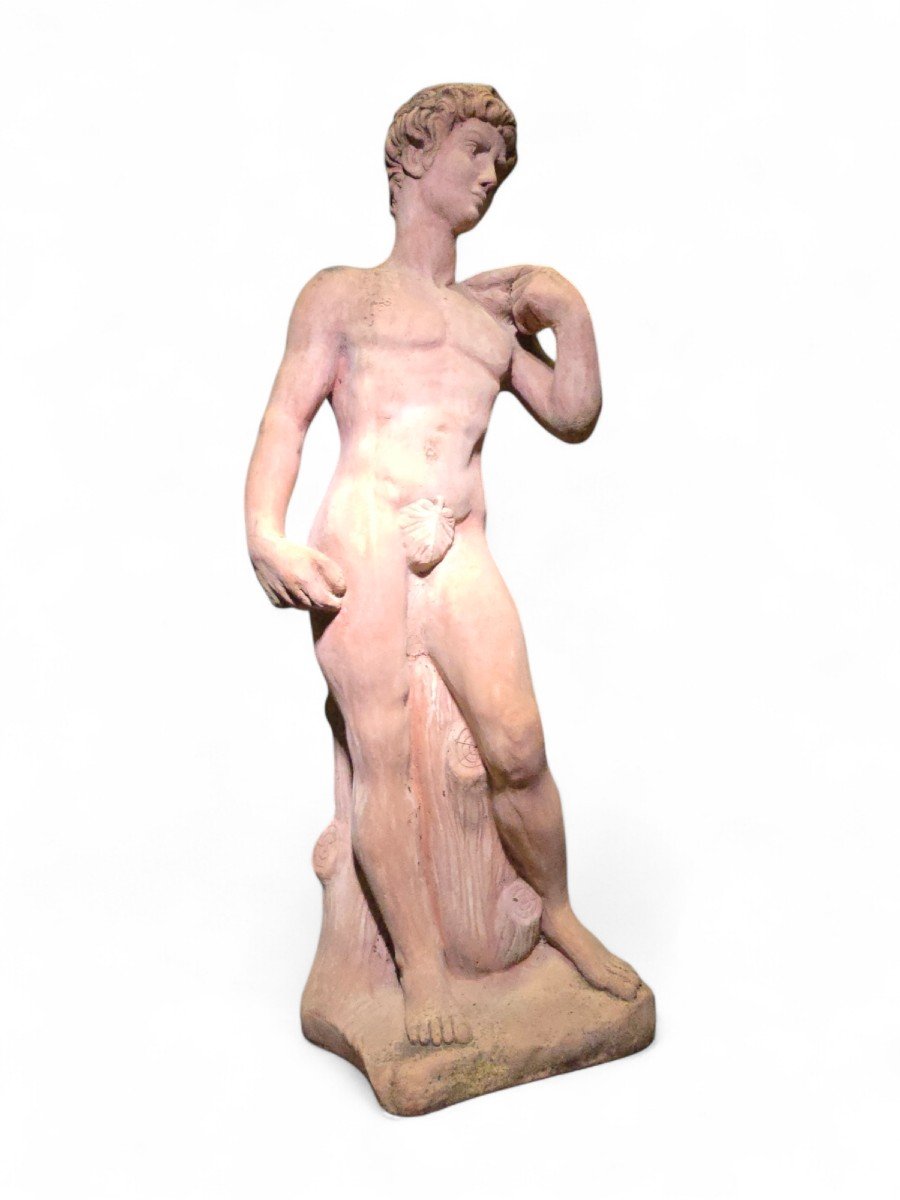 Michelangelo's David Terracotta Sculpture - 125cm High, 1950s-photo-3