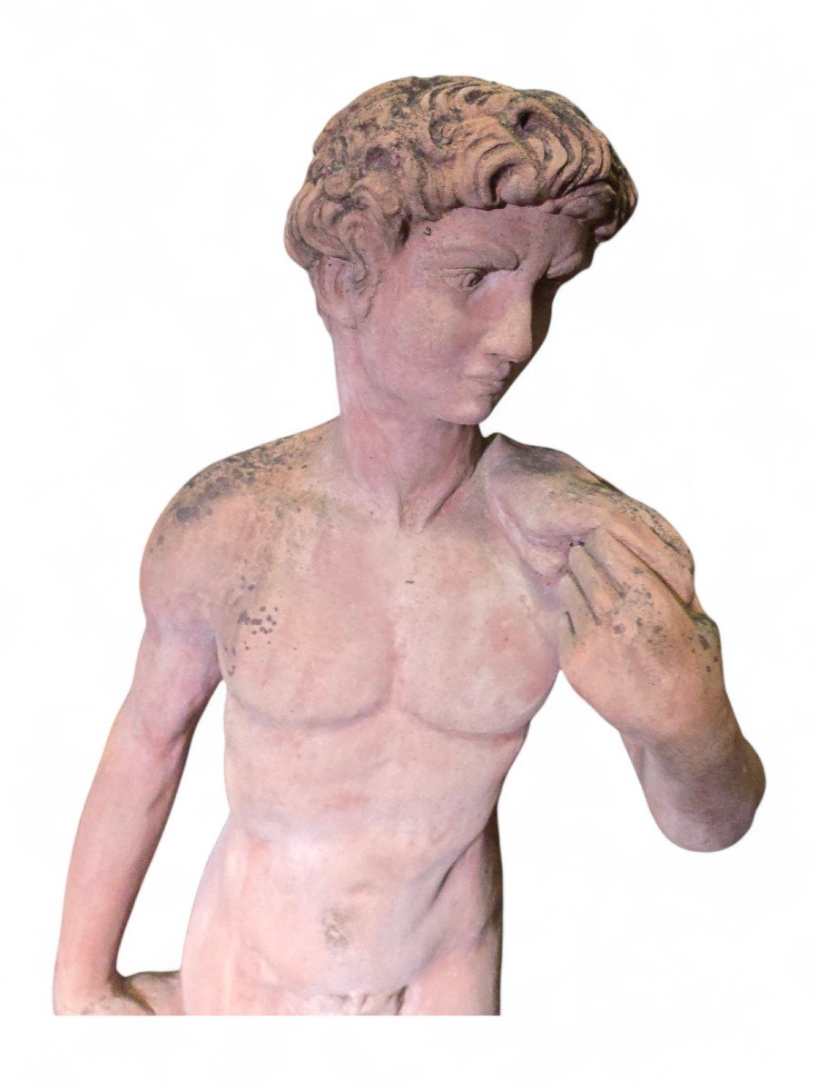 Michelangelo's David Terracotta Sculpture - 125cm High, 1950s-photo-4