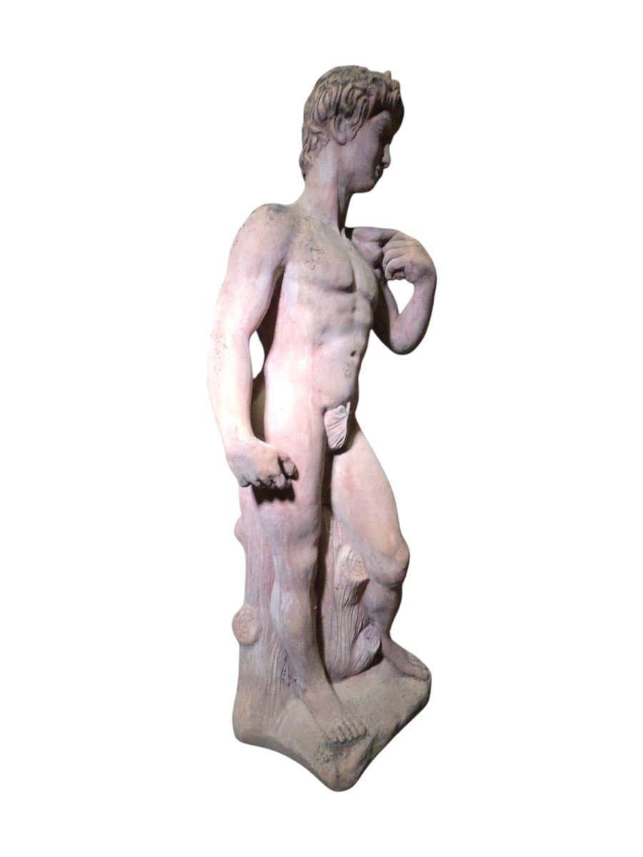 Michelangelo's David Terracotta Sculpture - 125cm High, 1950s-photo-8