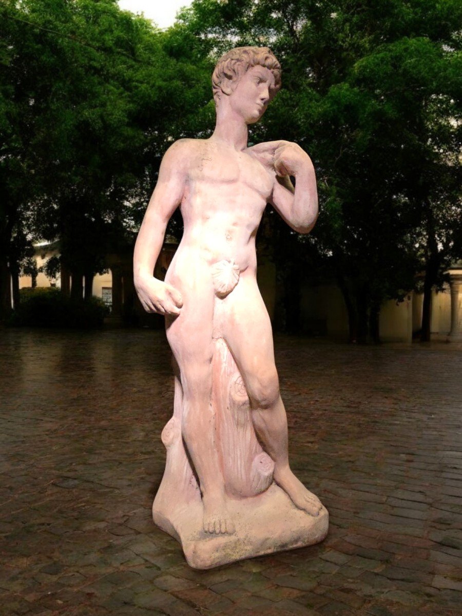 Michelangelo's David Terracotta Sculpture - 125cm High, 1950s