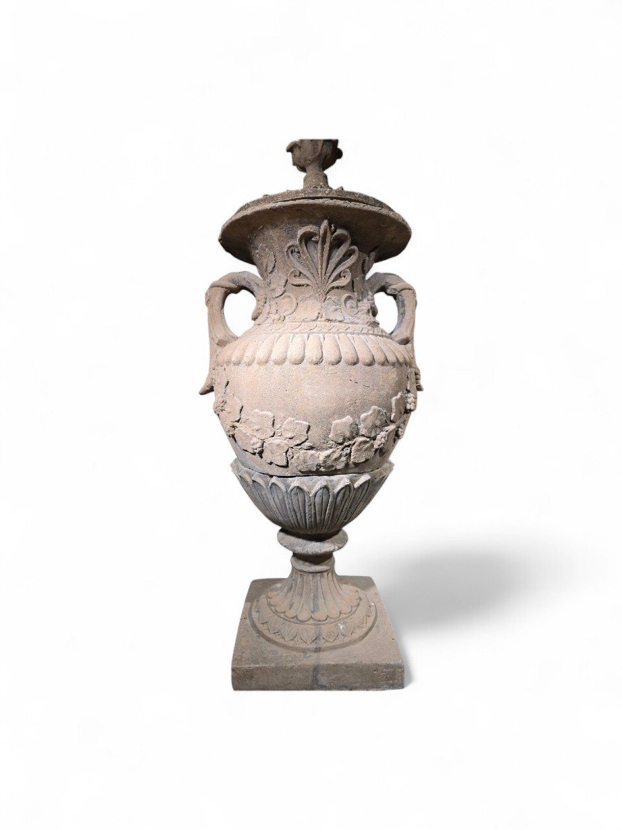 Paire De Grands Vases En Terre Cuite – 150 Cm De Haut, Années 1940-photo-3