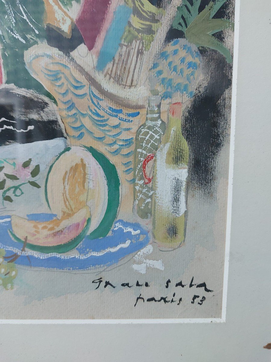 Gouache Sur Papier Par Emilio Grau Sala - Conception De Menus Pour Le Restaurant Parellada-photo-4