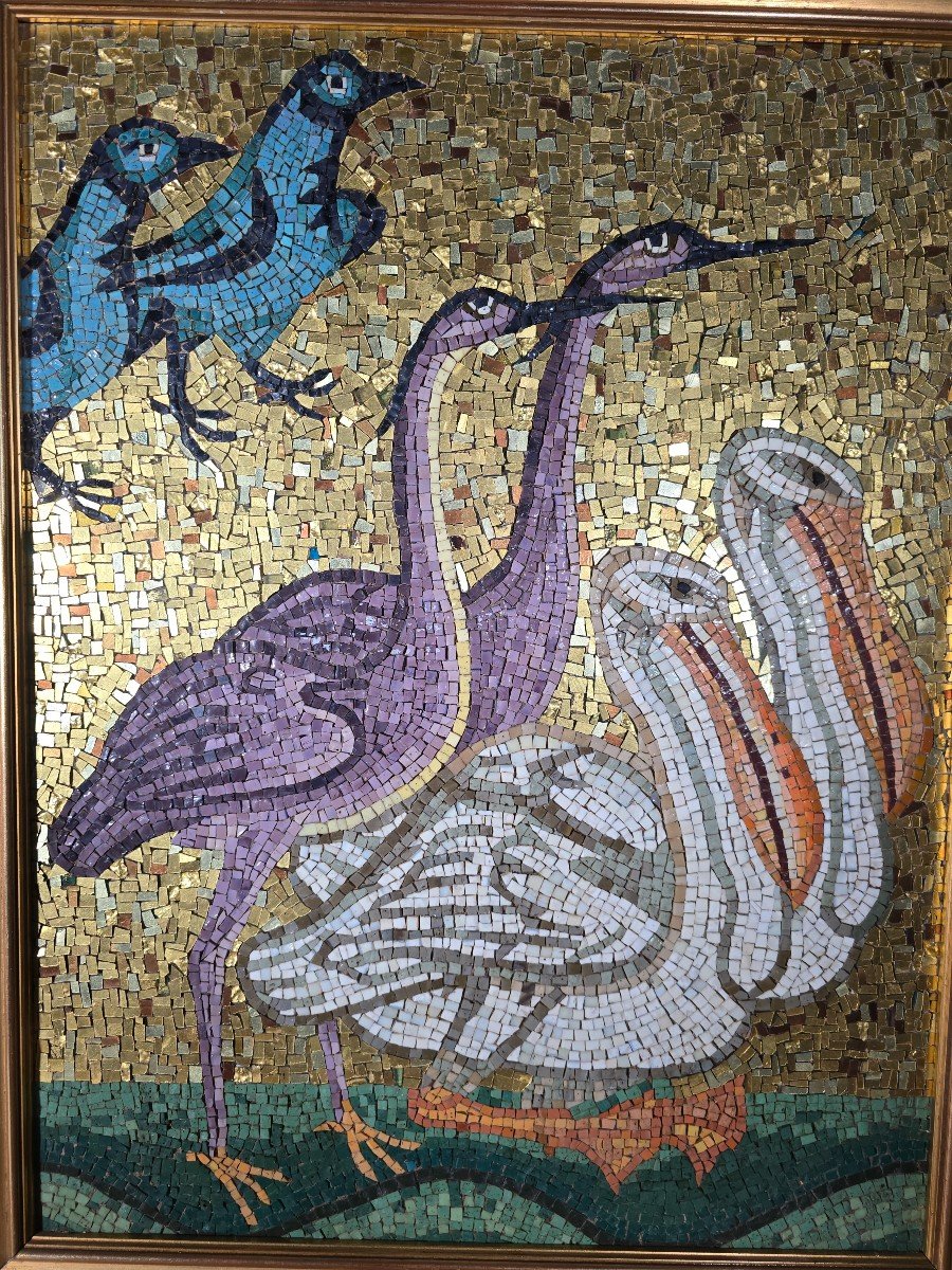 Pair Of Elegant Italian Mosaics, 19th Century-photo-2