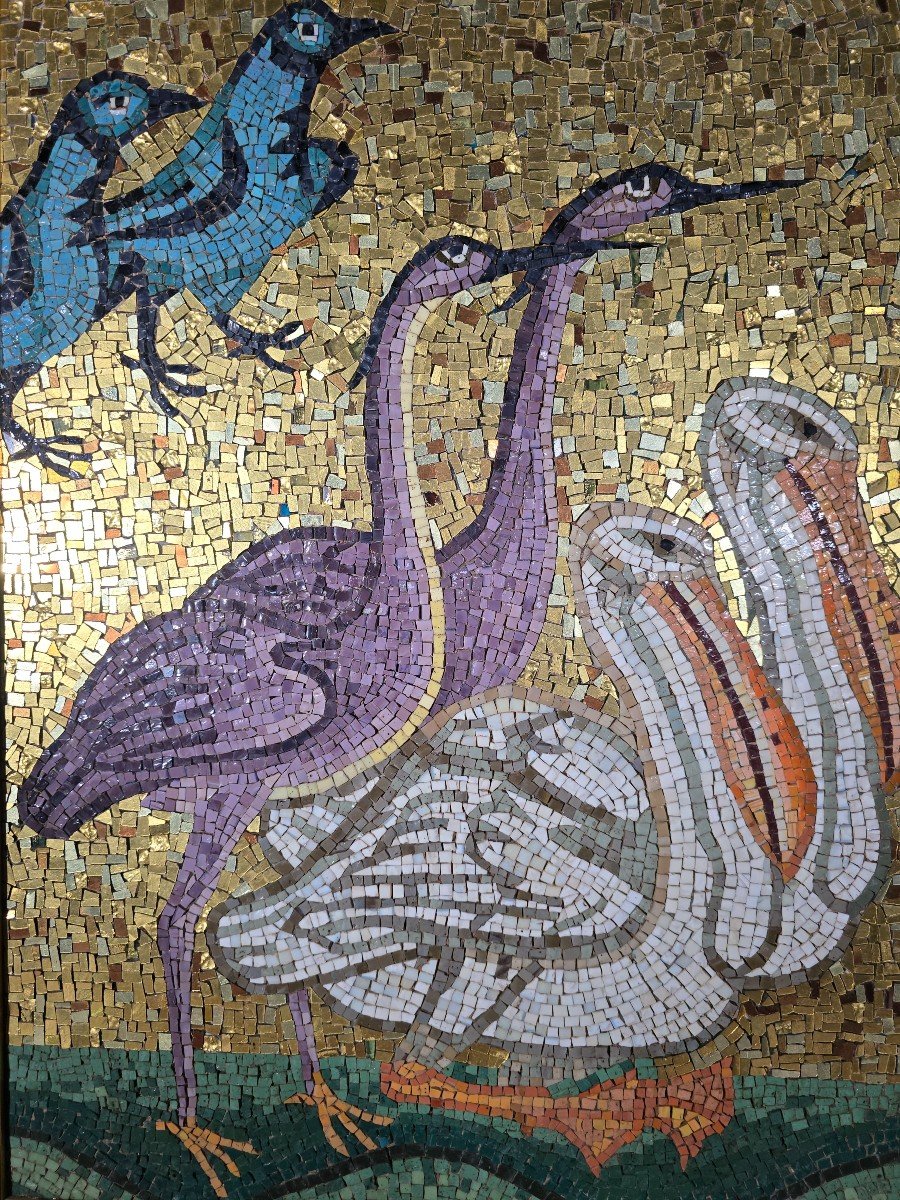 Pair Of Elegant Italian Mosaics, 19th Century-photo-5