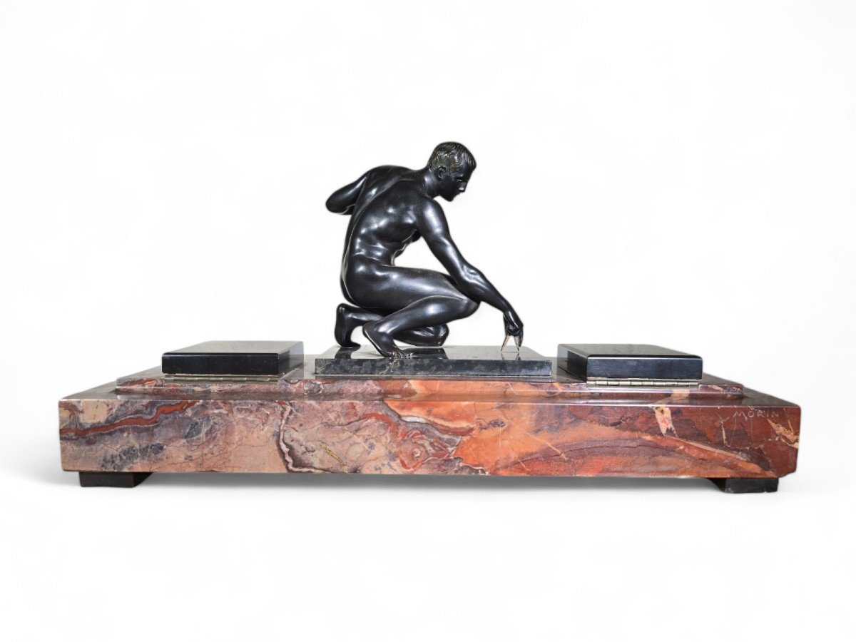 German Art Deco Inkwell By Georges Morin-photo-2