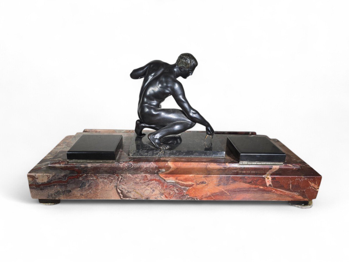 German Art Deco Inkwell By Georges Morin-photo-3