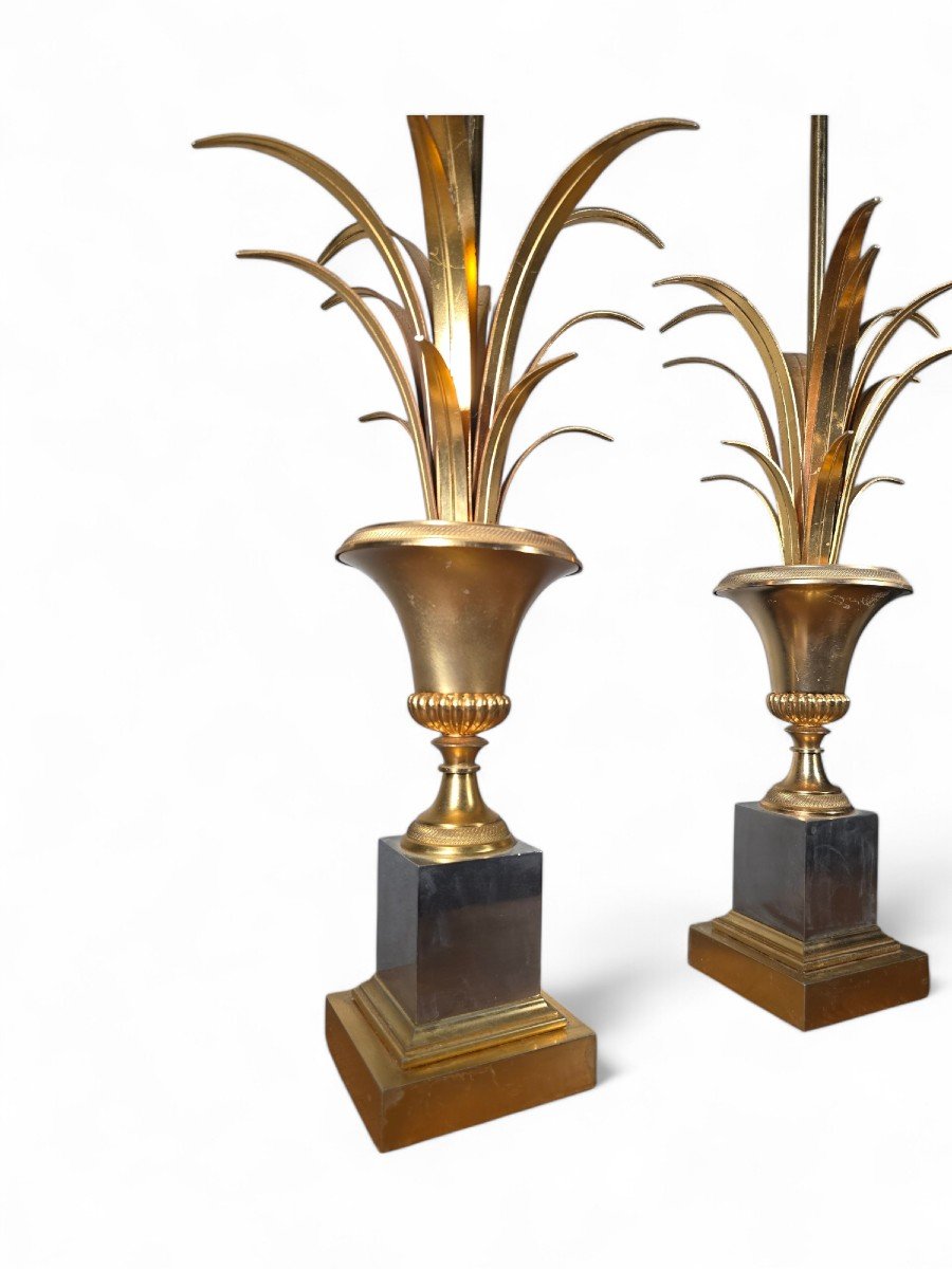 Pair Of French Pineapple Lamps Maison Jansen-photo-3