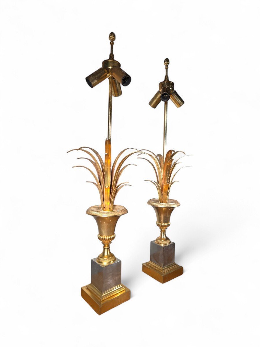 Pair Of French Pineapple Lamps Maison Jansen-photo-7