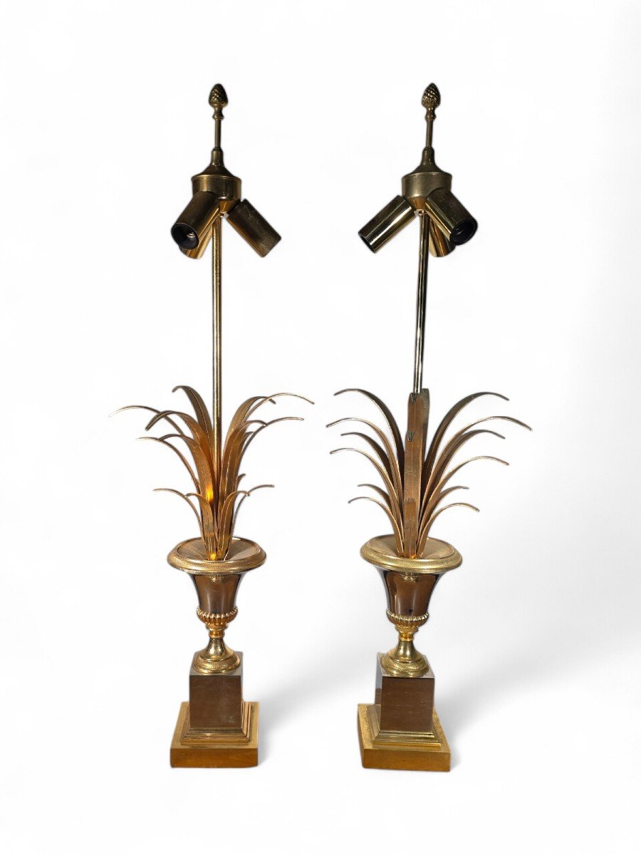 Pair Of French Pineapple Lamps Maison Jansen-photo-2