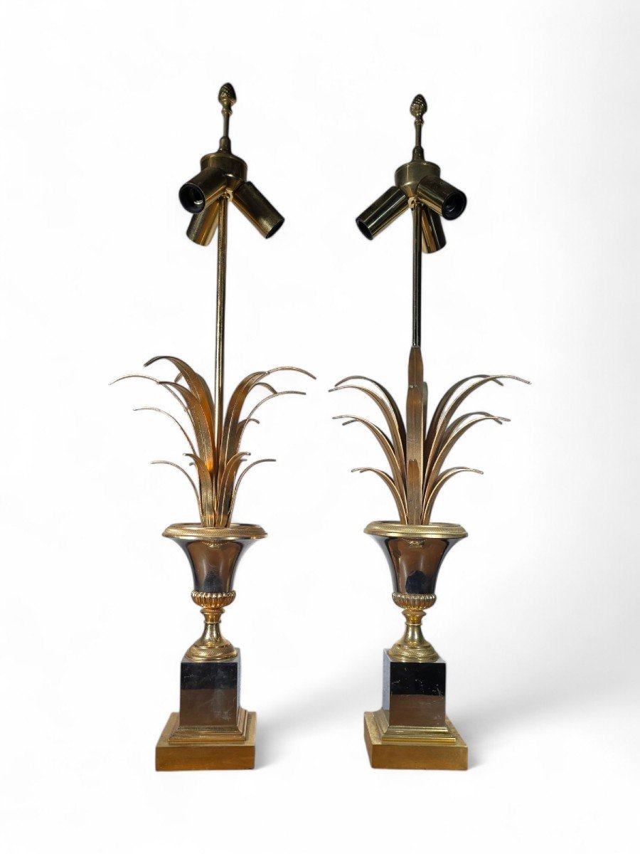 Pair Of French Pineapple Lamps Maison Jansen-photo-5