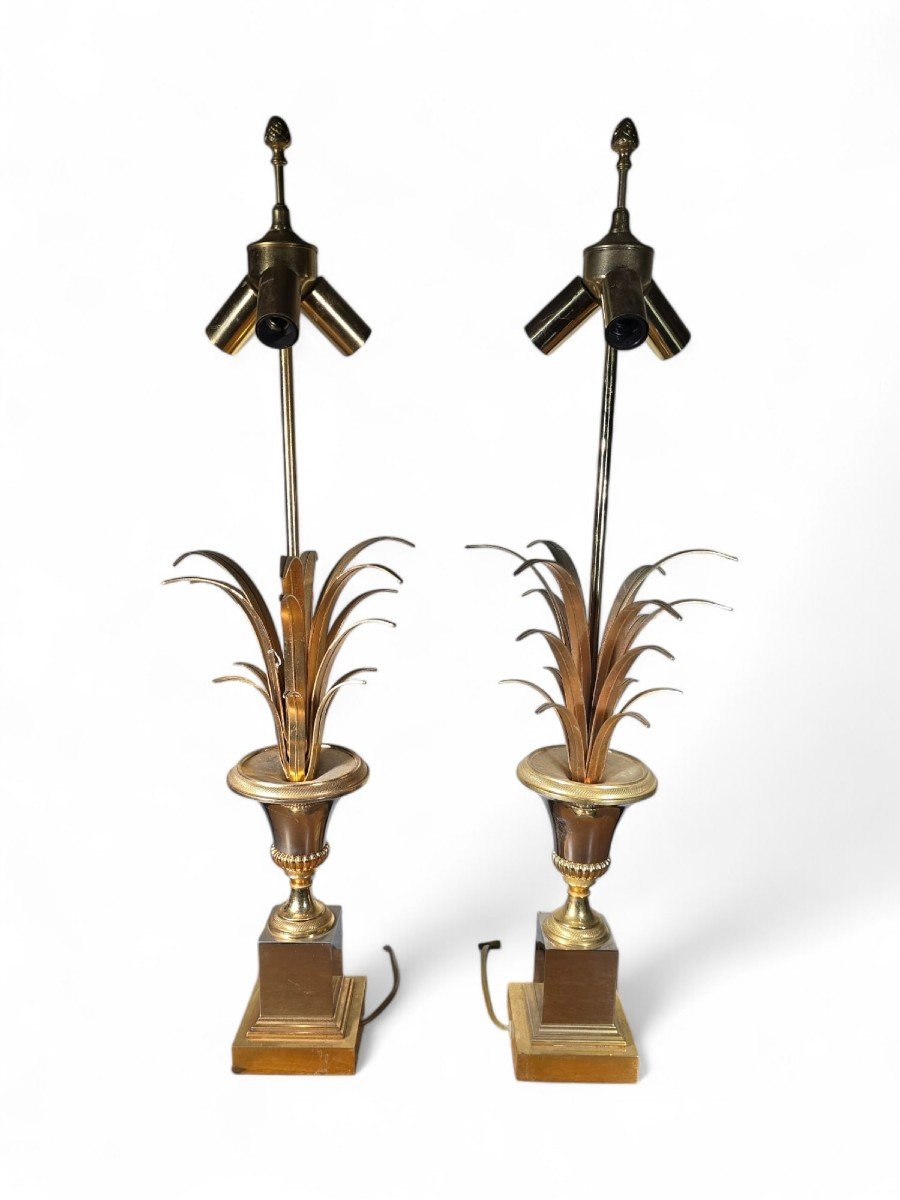 Pair Of French Pineapple Lamps Maison Jansen-photo-7