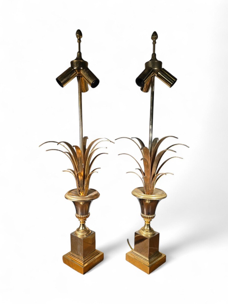 Pair Of French Pineapple Lamps Maison Jansen-photo-8