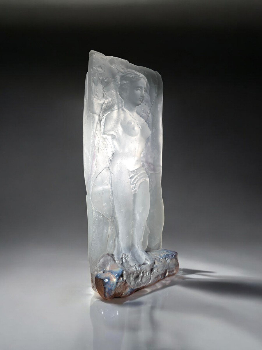 Important Glass Sculpture Signed By Jean Claude Novaro - Venus-photo-3