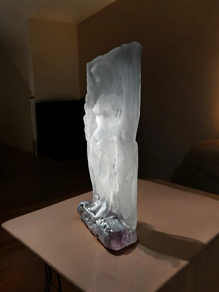 Important Glass Sculpture Signed By Jean Claude Novaro - Venus-photo-4