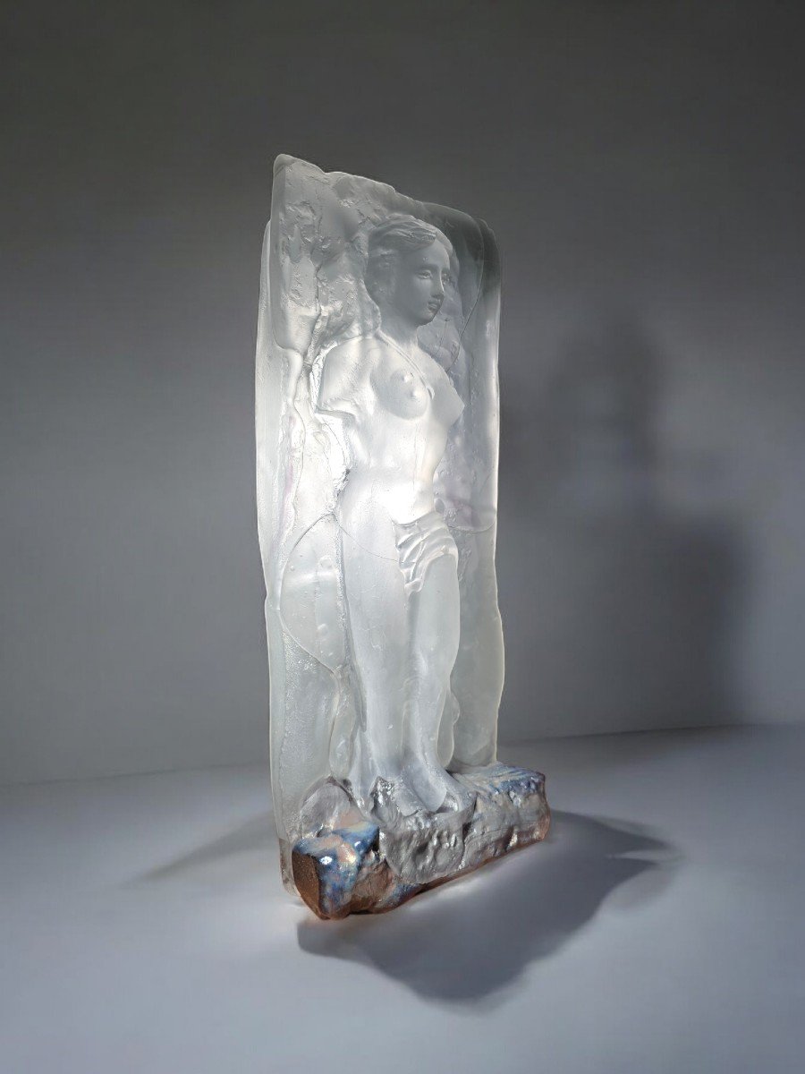 Important Glass Sculpture Signed By Jean Claude Novaro - Venus-photo-2