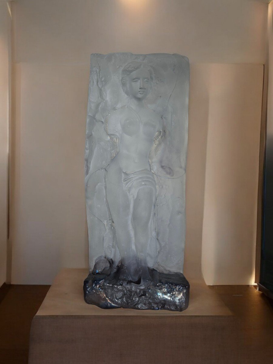 Important Glass Sculpture Signed By Jean Claude Novaro - Venus-photo-3