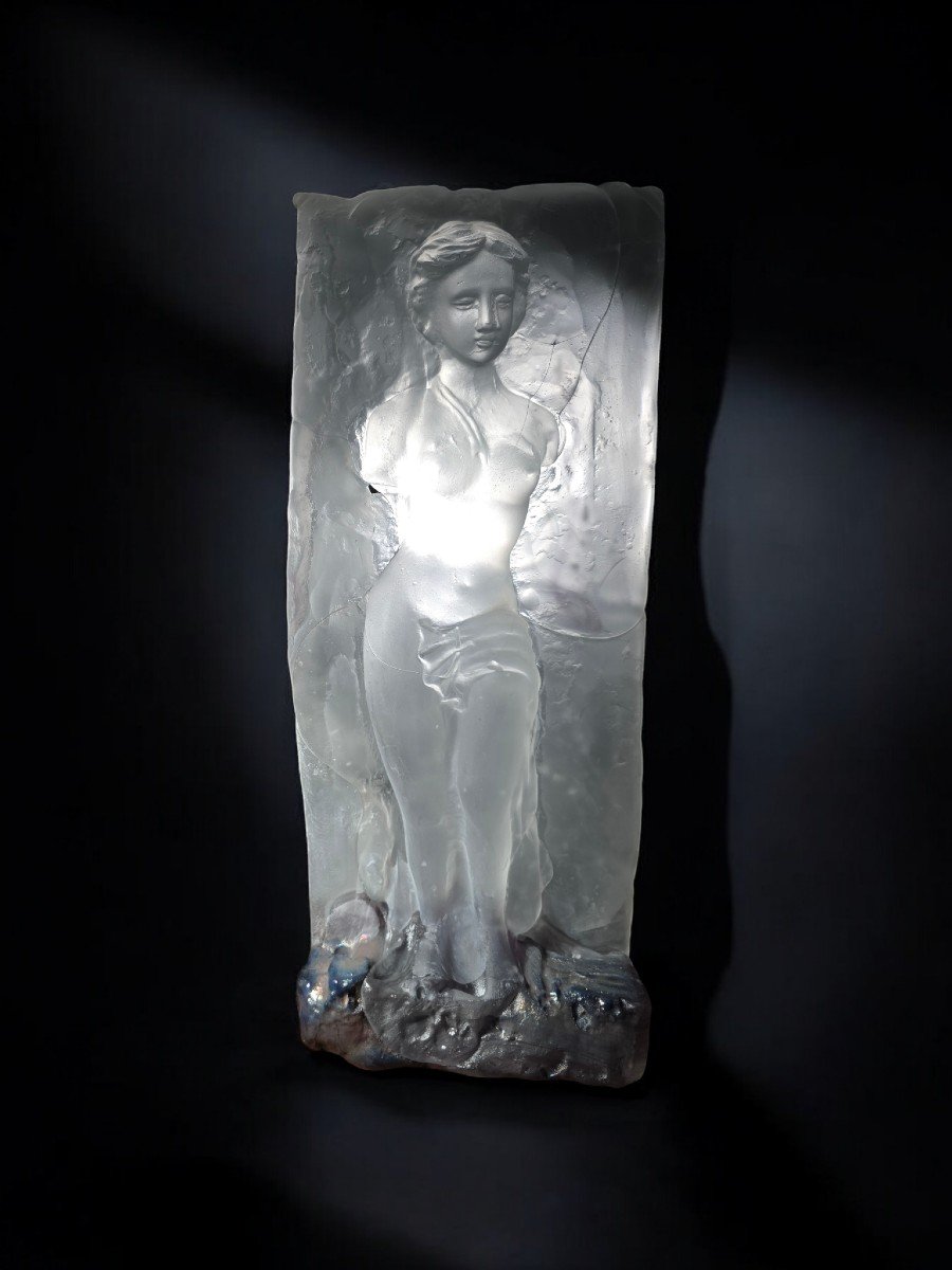 Important Glass Sculpture Signed By Jean Claude Novaro - Venus-photo-4