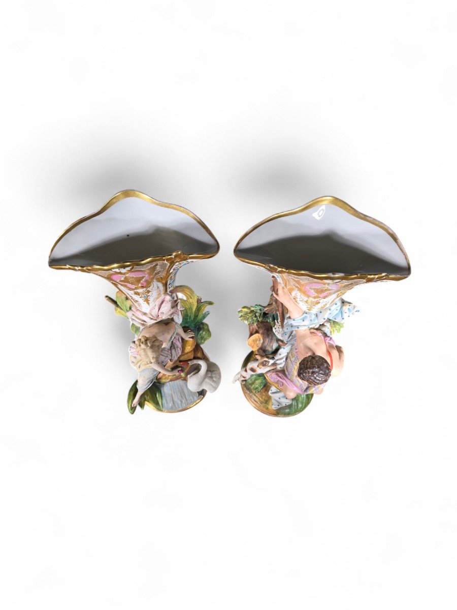 An Elegant Pair Of French Porcelain Vases, Circa 1860, -photo-2