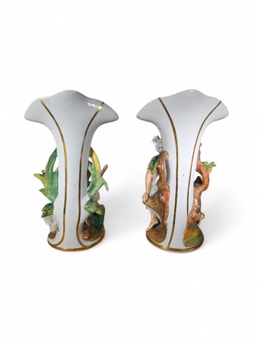 An Elegant Pair Of French Porcelain Vases, Circa 1860, -photo-3