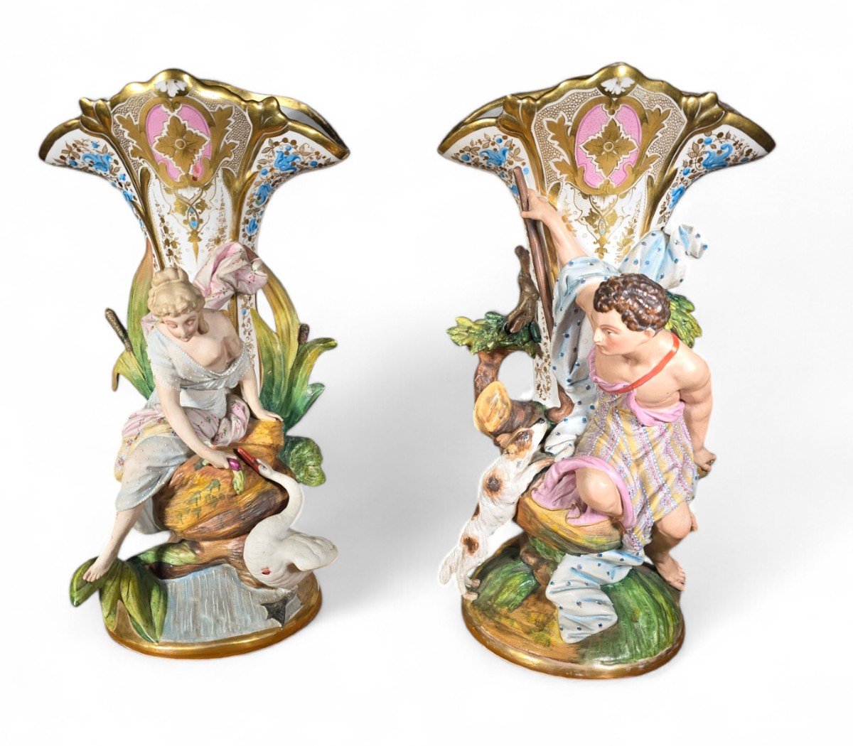 An Elegant Pair Of French Porcelain Vases, Circa 1860, 