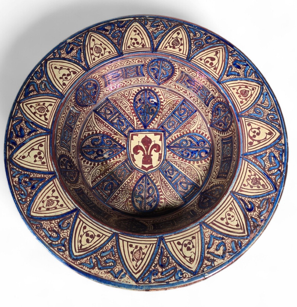 Large 19th Century Spanish Nazari Style Ceramic Plate