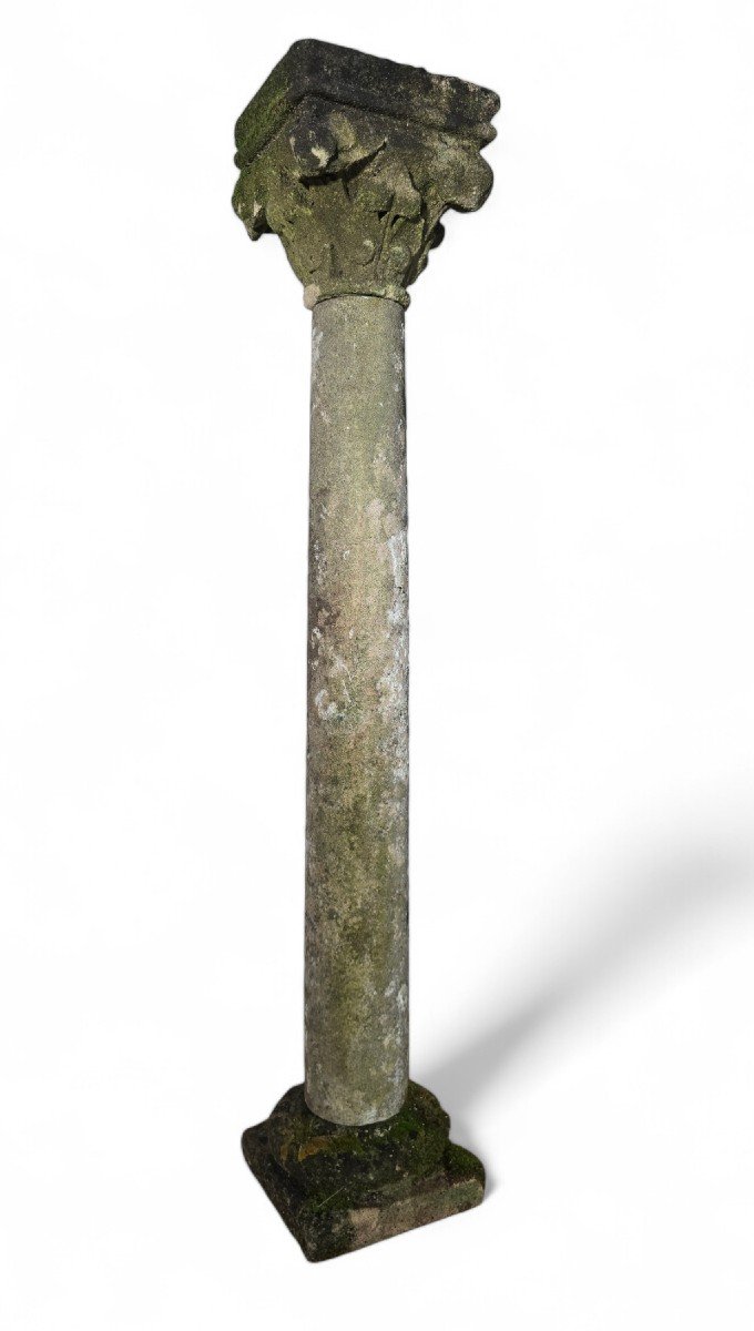 Antique 19th Century French Carved Stone Column